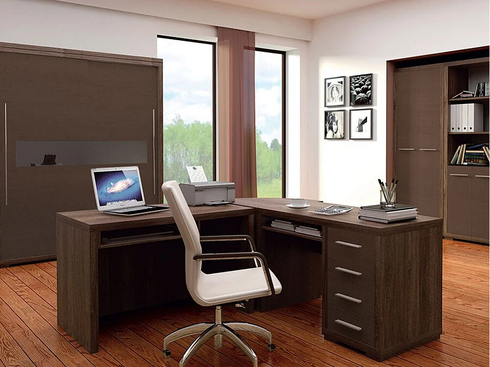 Bureau Fiomeri 120, Avec tiroirs|Étagère à clavier, Nombre de tiroirs: 4, 78x120x60cm