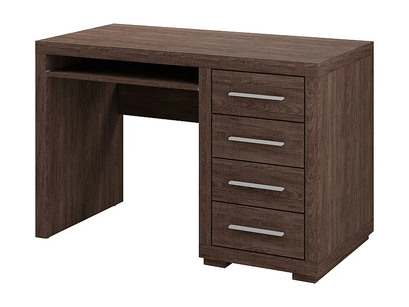 Bureau Fiomeri 120, Étagère à clavier|Avec tiroirs, Nombre de tiroirs: 4, 78x120x60cm