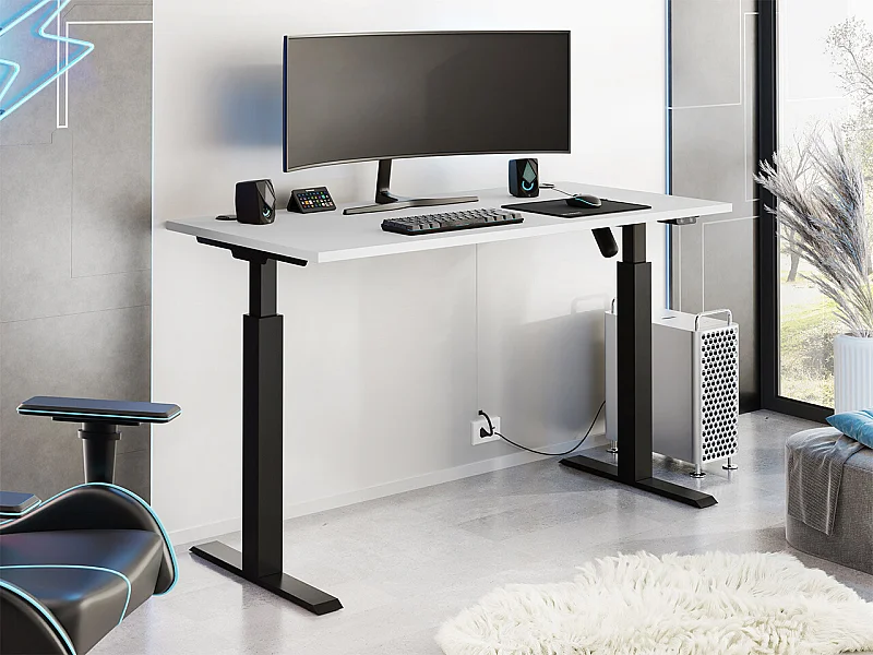 Mesa de trabajo de altura regulable Tucson 171, Altura ajustable|Eléctrico, 73x138x67cm