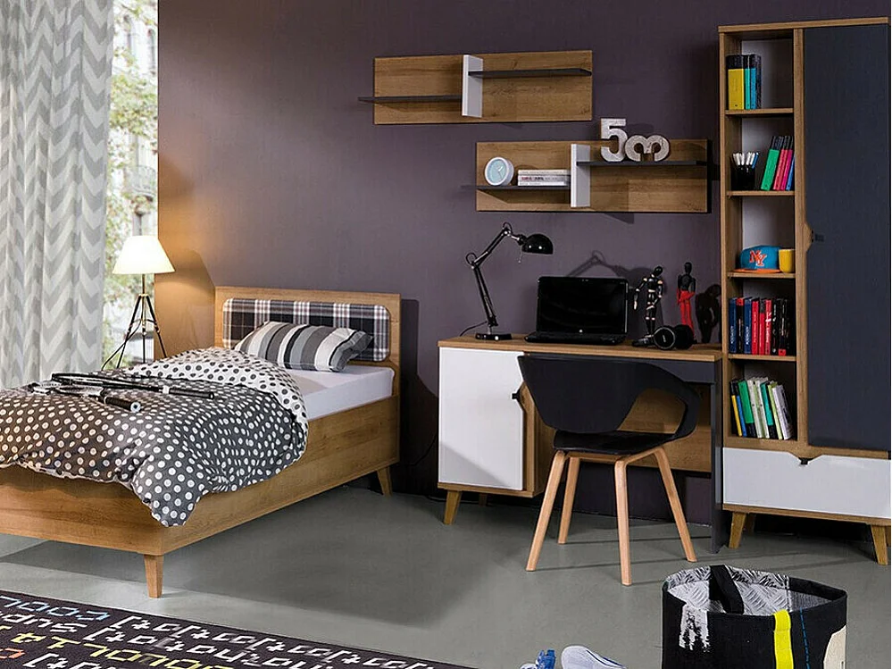 Mesa de oficina Etrmoru 128, Con cajones|Con puertas, Número de puertas: 1, 75x110x50cm