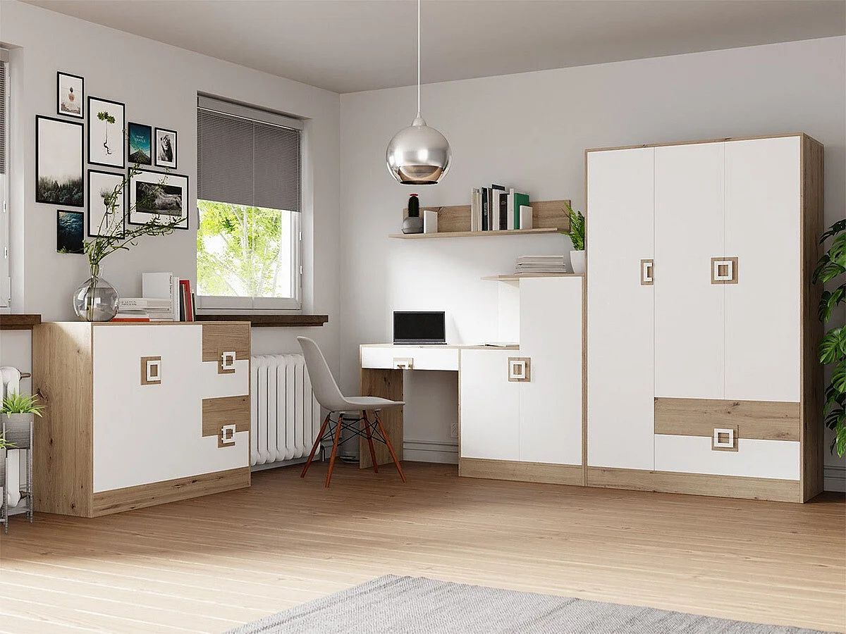 Mesa de oficina Tolfere 105, Con cajones|Con puertas, Número de puertas: 2, 78x150x50cm