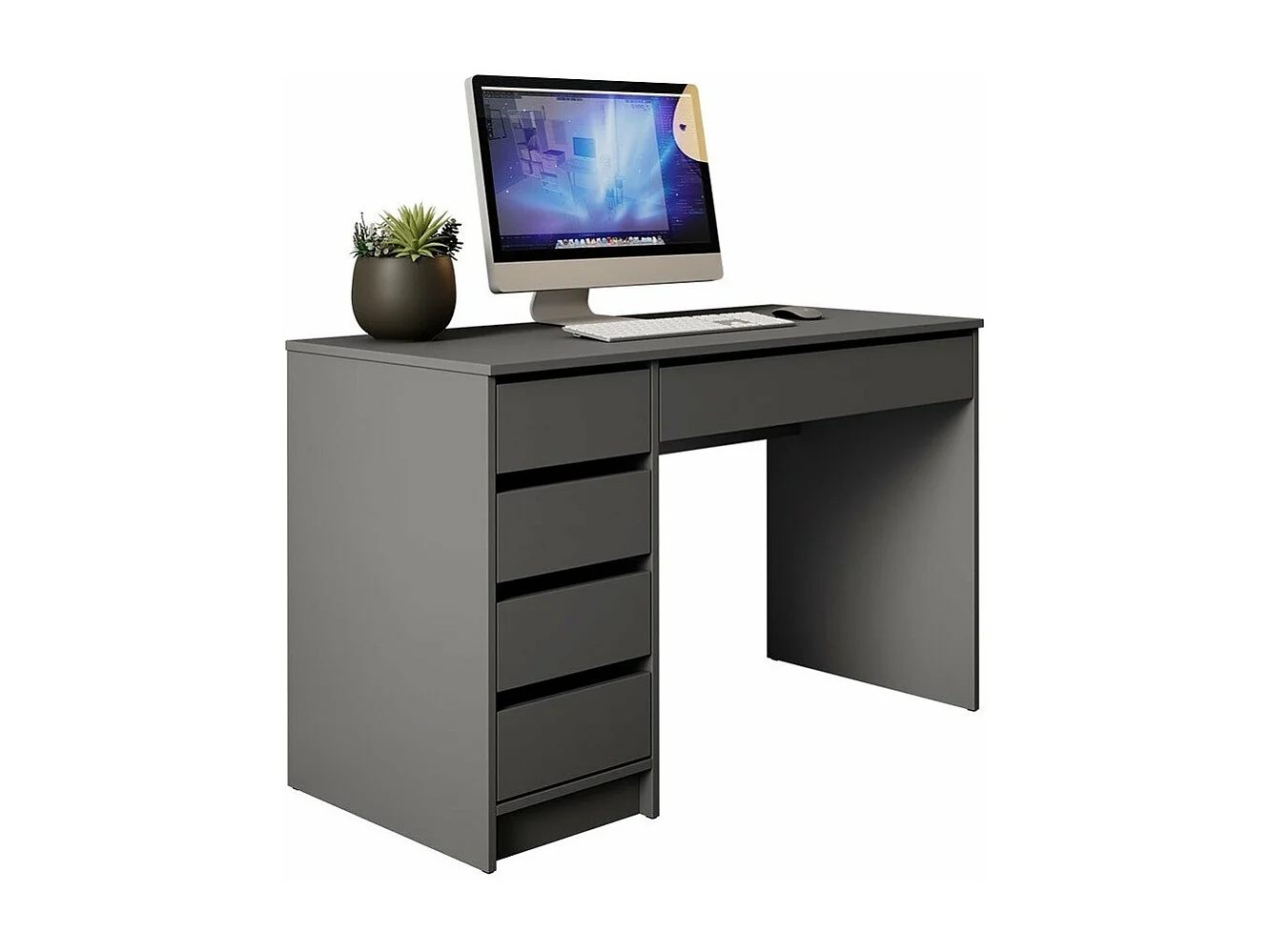 Mesa de oficina Comfivo 312, Con cajones, Número de cajones: 5, 76x120x55cm, Antracita