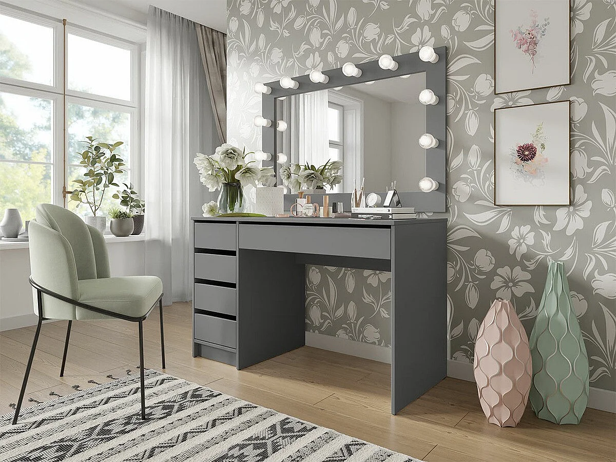 Bureau Comfivo 312, Avec tiroirs, Nombre de tiroirs: 5, 76x120x55cm, Anthracite