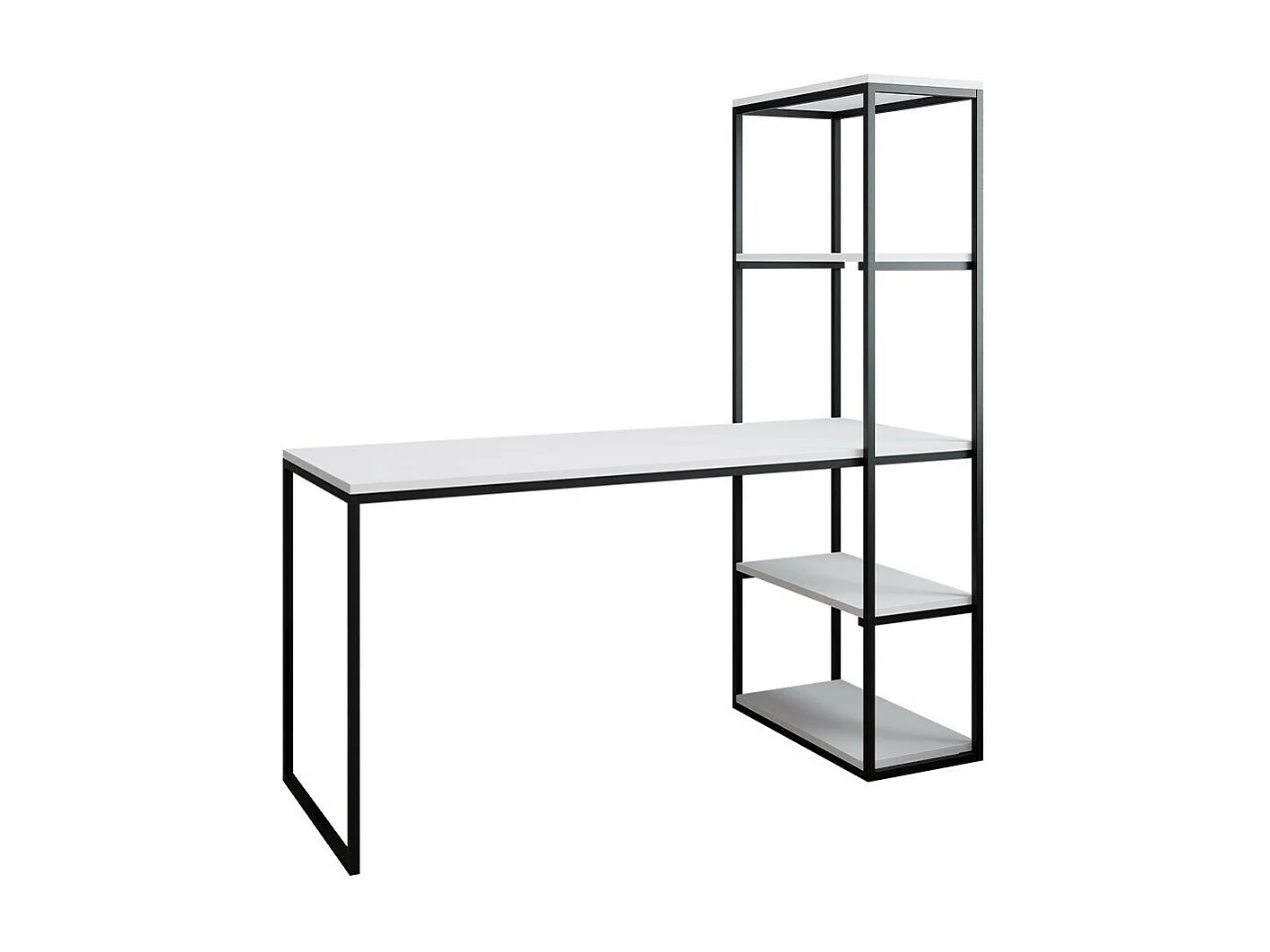 Scrivania da ufficio Oswego 107, 76x152x64cm, Bianco|Nero