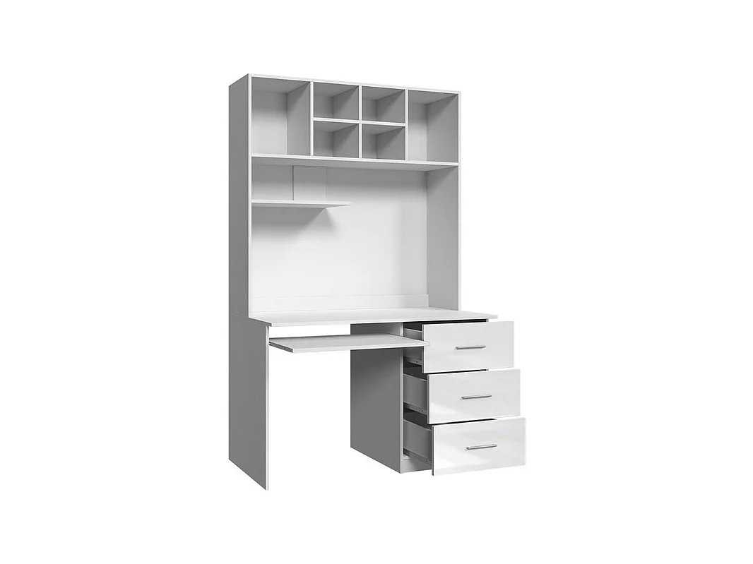 Bureau Salmere 109, Avec tiroirs|Étagère à clavier, Nombre de tiroirs: 3, 76x120x60cm