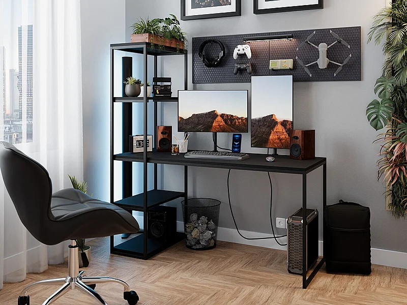 Mesa de oficina Oswego 107, 76x152x64cm, Negro