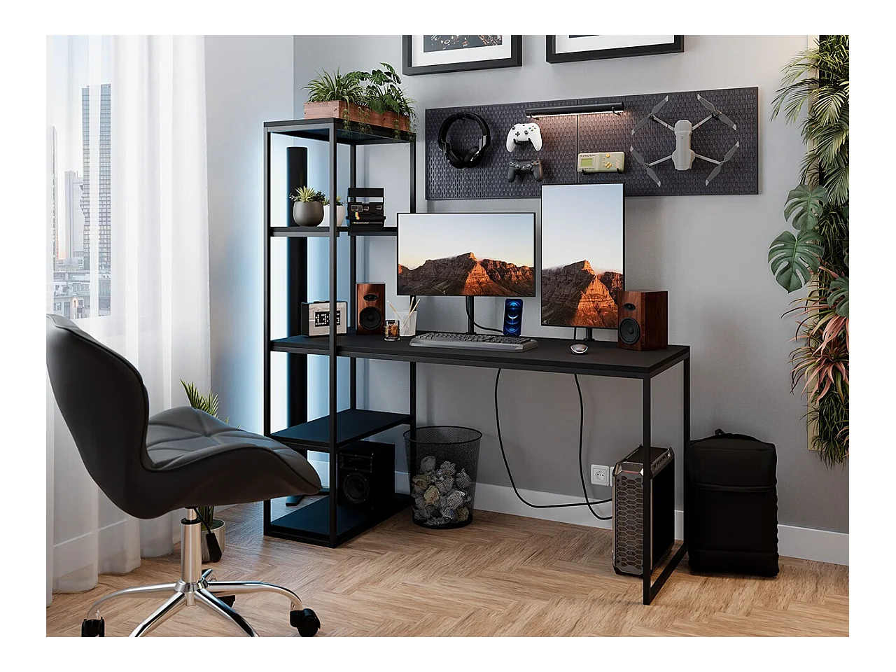 Bureau Oswego 107, 76x152x64cm, Noir