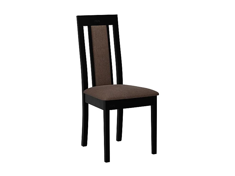 Silla Victorville 342, Marrón|Negro, 96x45x41cm, Tapiz, De madera, Madera