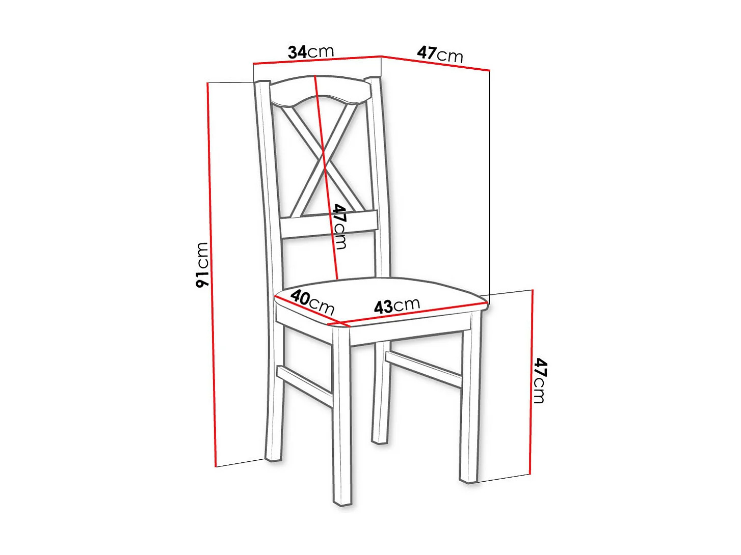 Silla Victorville 174, Nuez|Marrón, 91x43x40cm, Tapiz, De madera, Madera