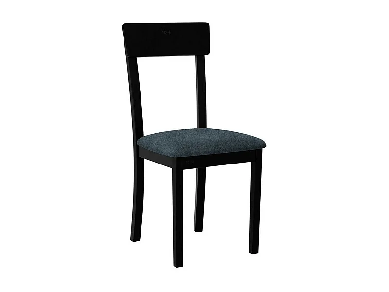 Silla Victorville 352, Negro|Azul, 90x43x40cm, Tapiz, De madera, Madera