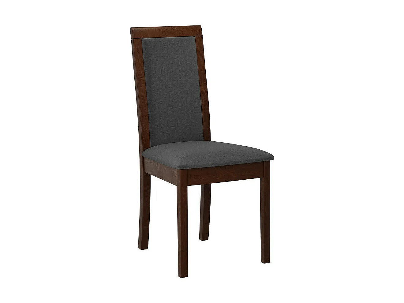 Silla Victorville 343, Nogal|Gris oscuro, 93x45x41cm, Tapiz, De madera, Madera