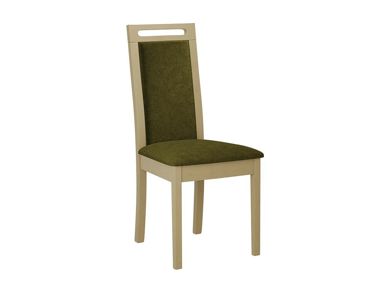Chaise Victorville 344, Sonoma chêne|Vert, 96x47x52cm, Tissu, En bois, Bois