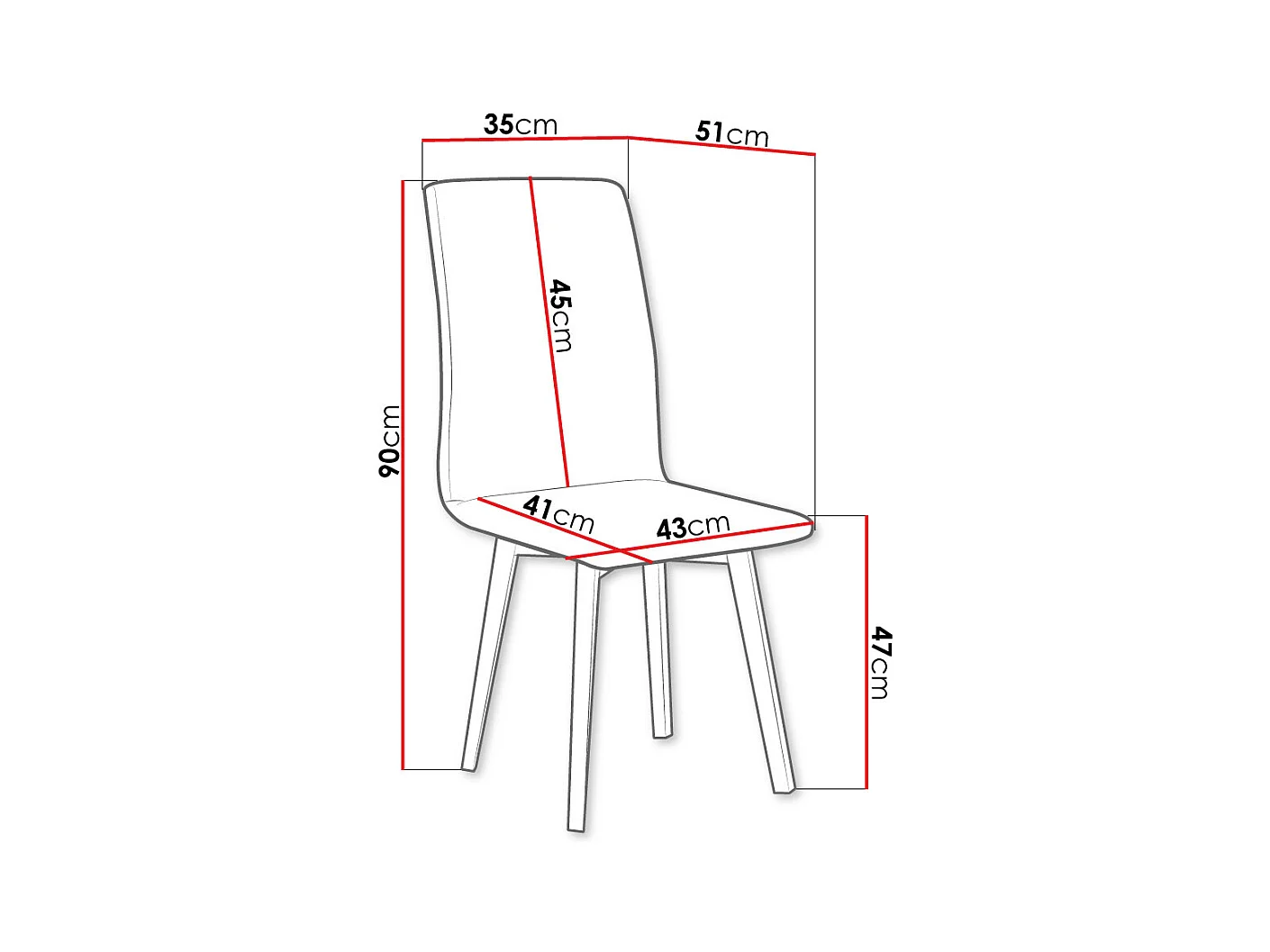 Silla Victorville 268, 90x43x40cm, Tapiz, De madera, Madera