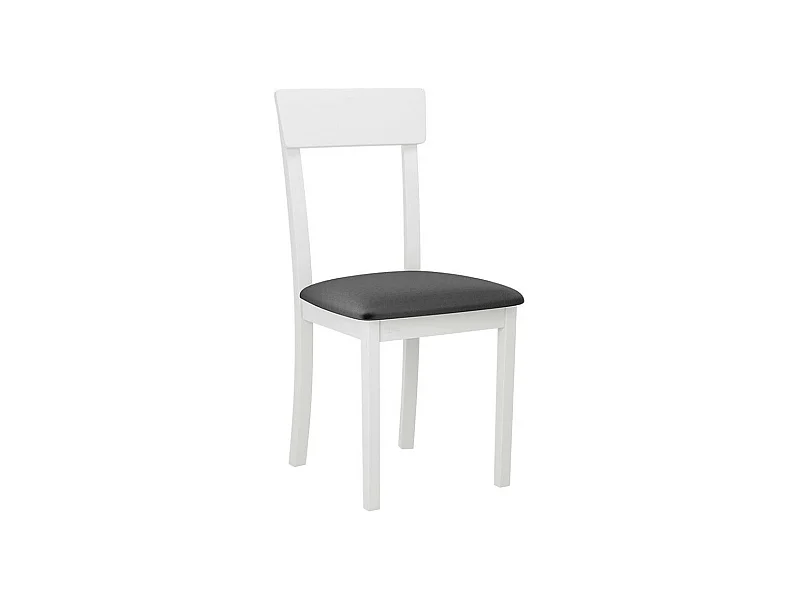 Chaise Victorville 352, Gris foncé|Blanc, 86x43x47cm, Tapisserie, En bois, Bois