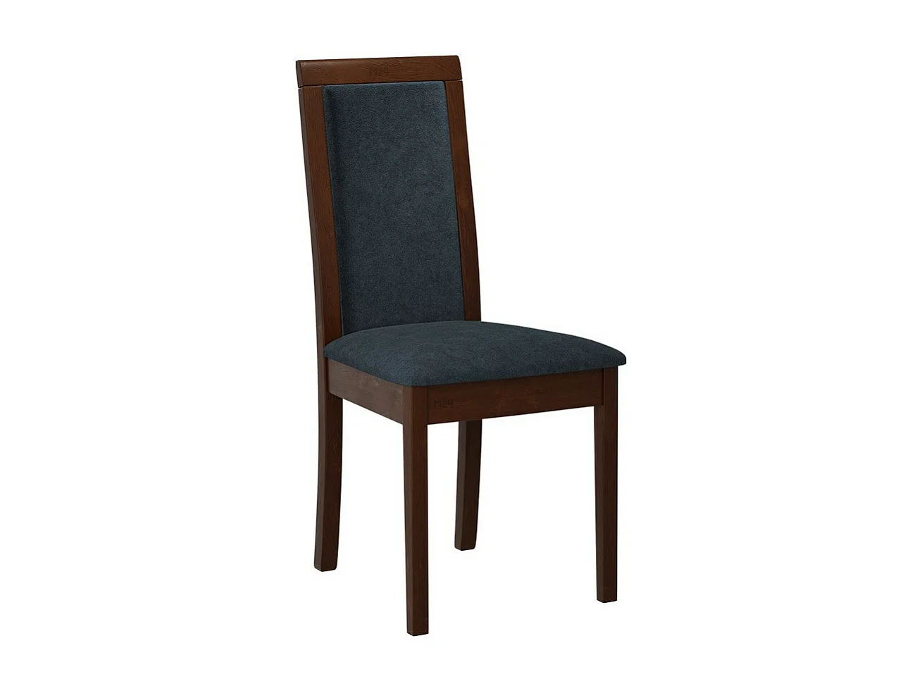 Silla Victorville 343, Nogal|Azul, 93x45x41cm, Tapiz, De madera, Madera