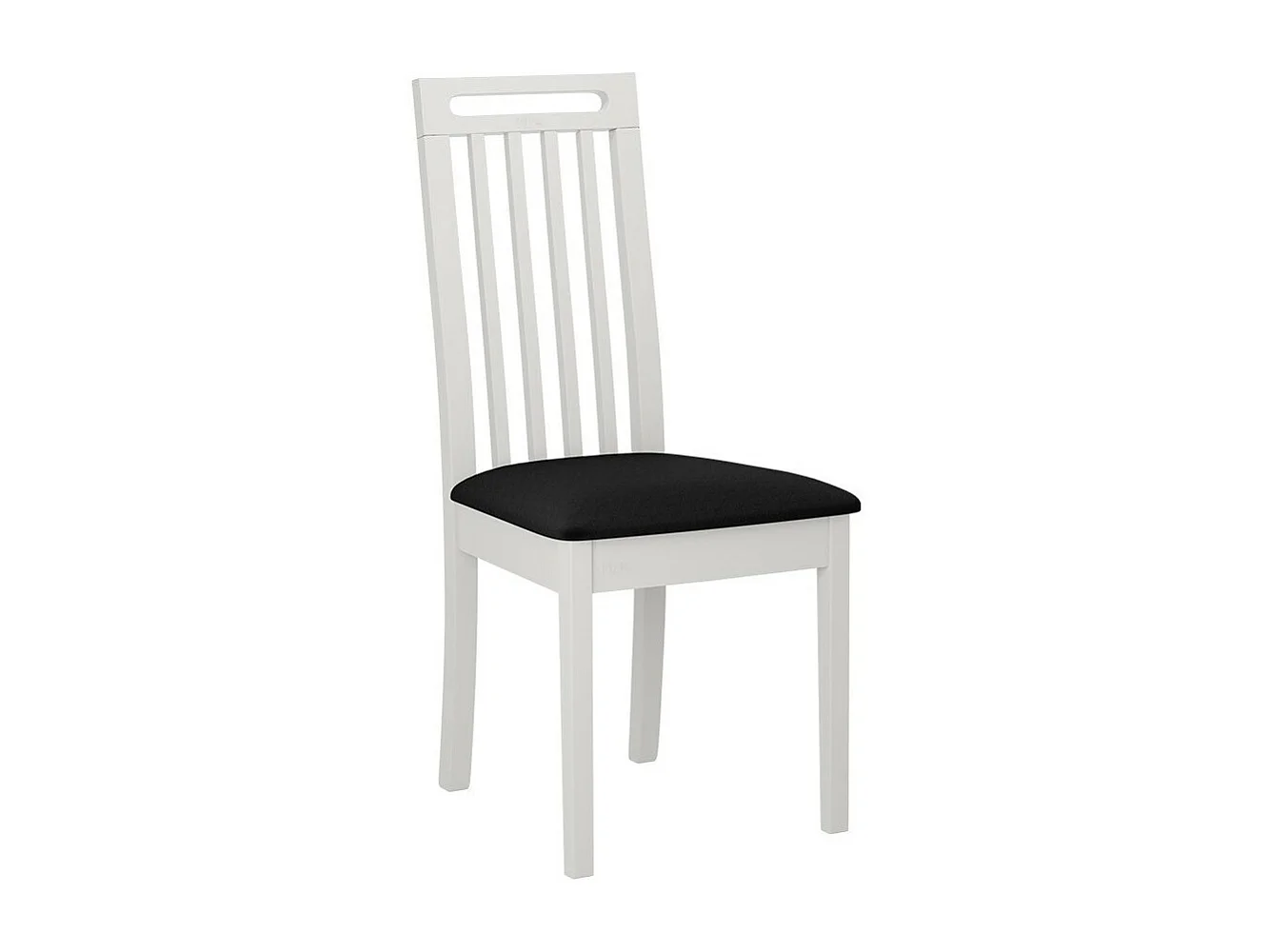 Chaise Victorville 348, Noir|Blanc, 96x47x53cm, Tapisserie, En bois, Bois