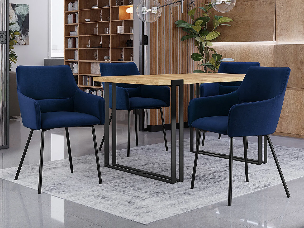 Sedia Jackson 109, 81x54x57cm, Arazzo, Metallico, Legno