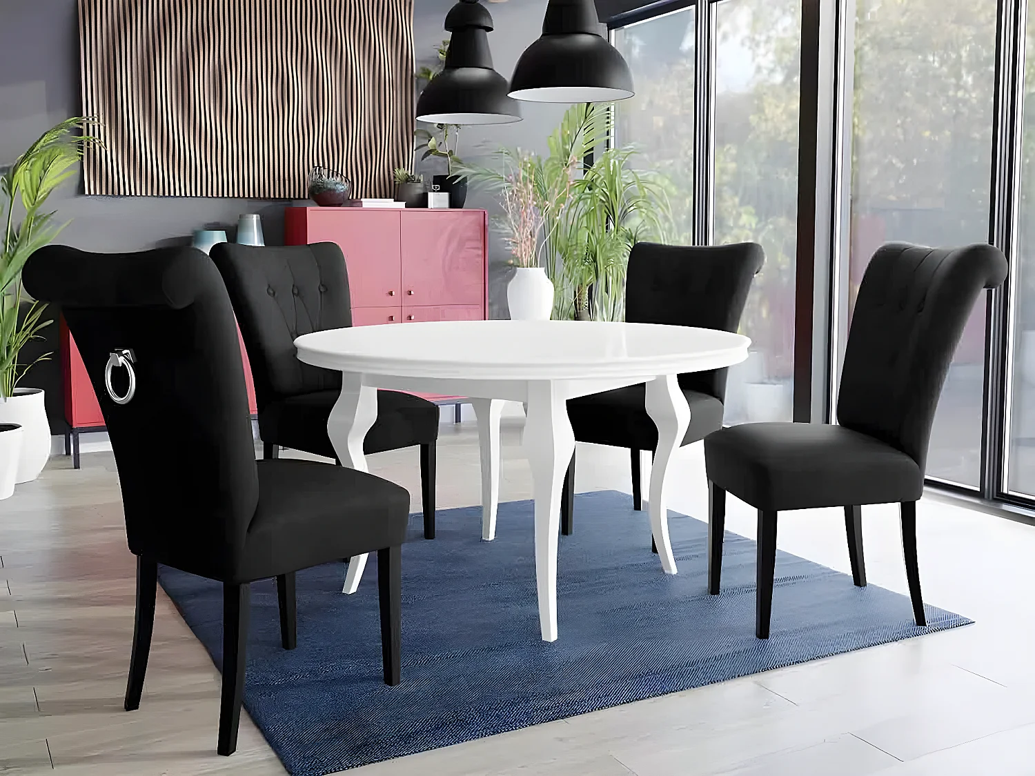 Chaise Racine 107, 100x51x66cm, Tissu, En bois, Stratifié