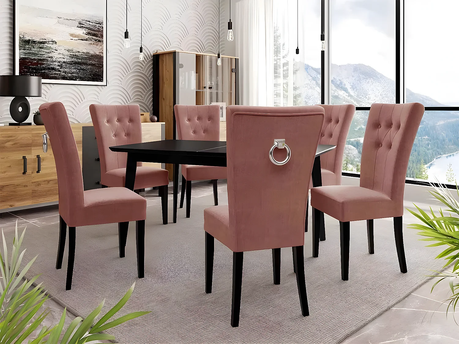 Chaise Racine 108, 100x51x63cm, Tapisserie, En bois, Stratifié