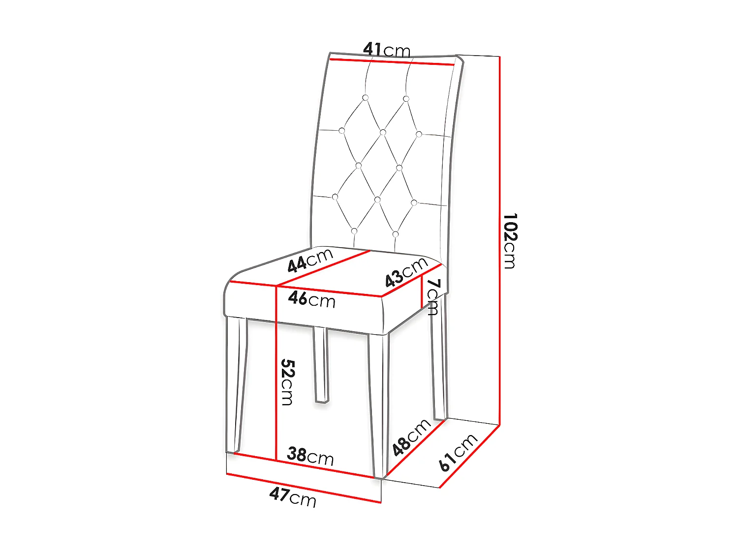 Silla Racine 111, 102x47x61cm, Tapiz, De madera, Madera