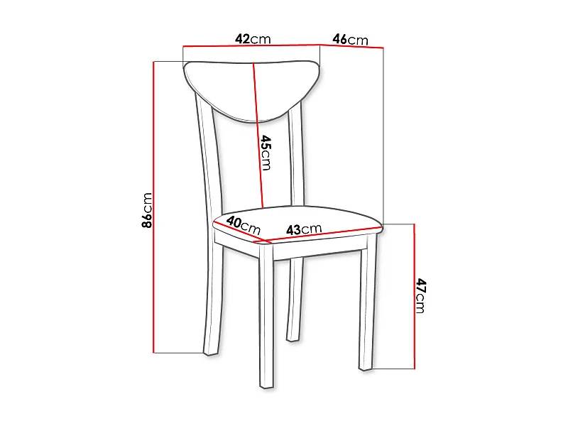 Silla Victorville 339, Azul|Blanco, 90x43x40cm, Tapiz, De madera, Madera