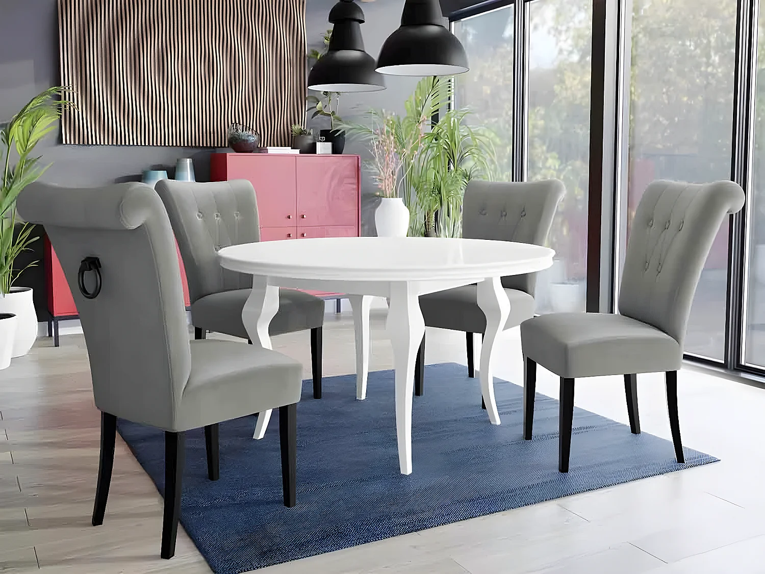 Silla Racine 107, 100x51x66cm, Tapiz, De madera, Aglomerado laminado