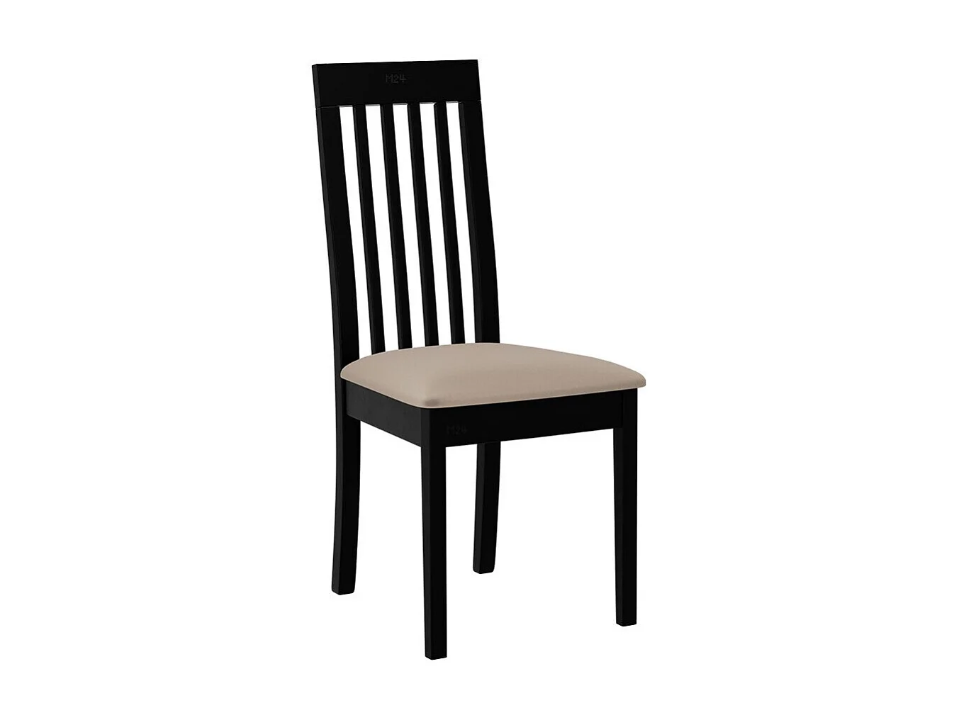 Silla Victorville 347, De color marrón claro|Negro, 96x45x41cm, Tapiz, De madera, Madera