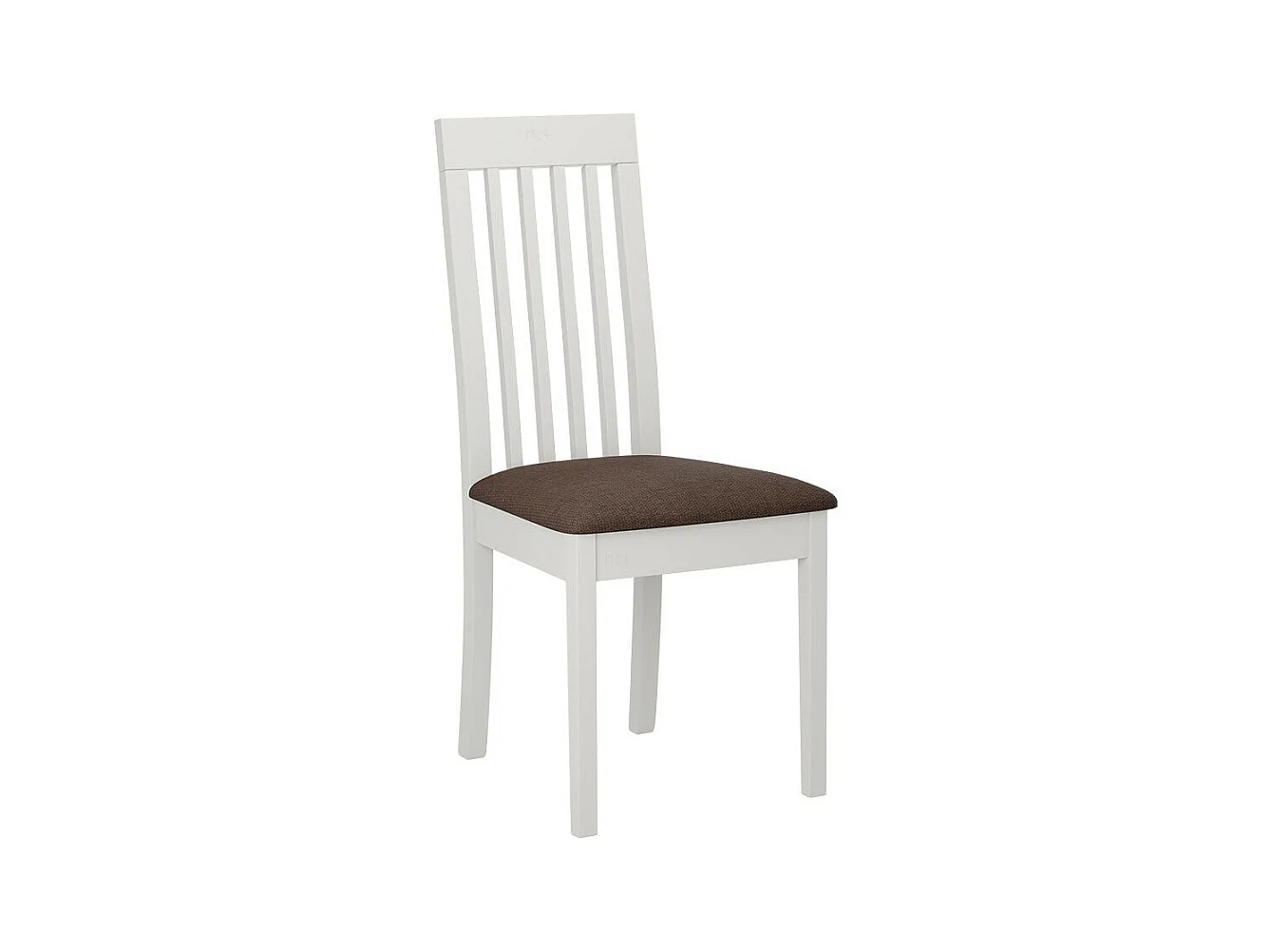 Chaise Victorville 347, Blanc|Marron, 96x47x53cm, Tapisserie, En bois, Bois