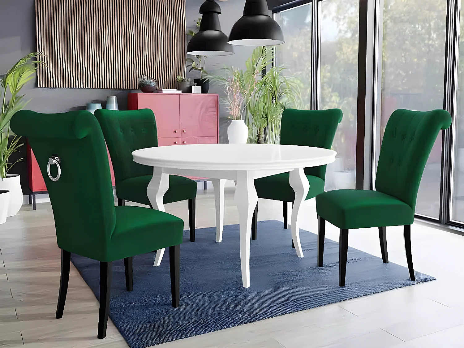 Silla Racine 107, 100x51x66cm, Tapiz, De madera, Aglomerado laminado