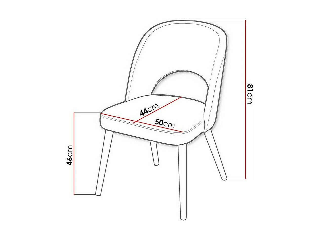Chaise Sparks 197, Hêtre, 81x50x44cm, Tapisserie, En bois, Polywood|Bois