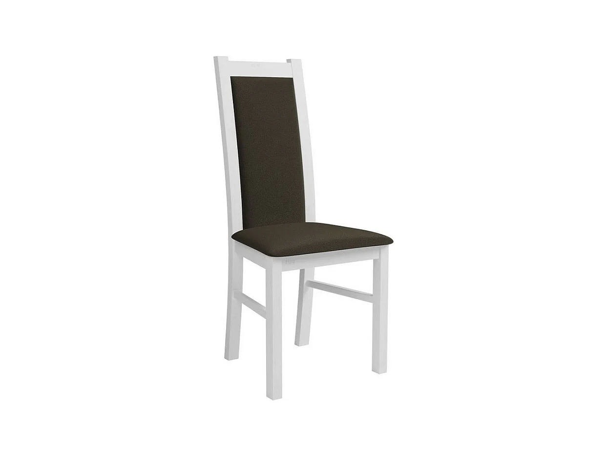 Chaise Sparks 116, Blanc|Marron, 95x44x40cm, Tapisserie, En bois, Bois