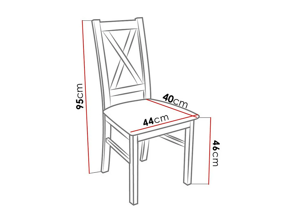 Chaise Sparks 117, Blanc|Marron, 95x46x40cm, Tapisserie, En bois, Bois