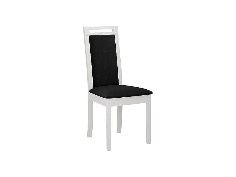 Chaise Victorville 344, Noir|Blanc, 96x47x52cm, Tapisserie, En bois, Bois