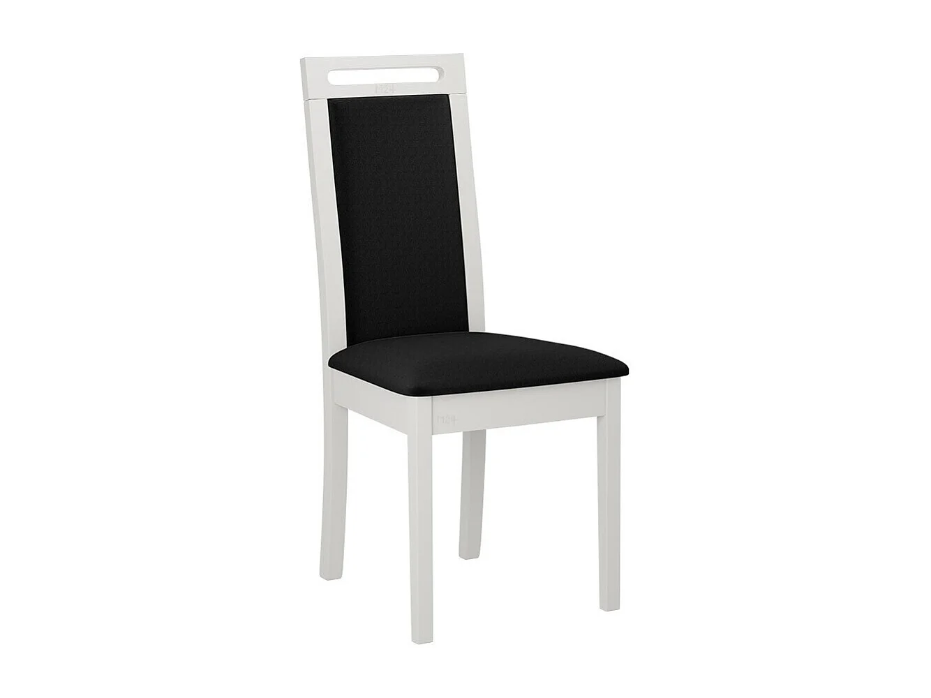 Chaise Victorville 344, Blanc|Noir, 96x47x52cm, Tapisserie, En bois, Bois