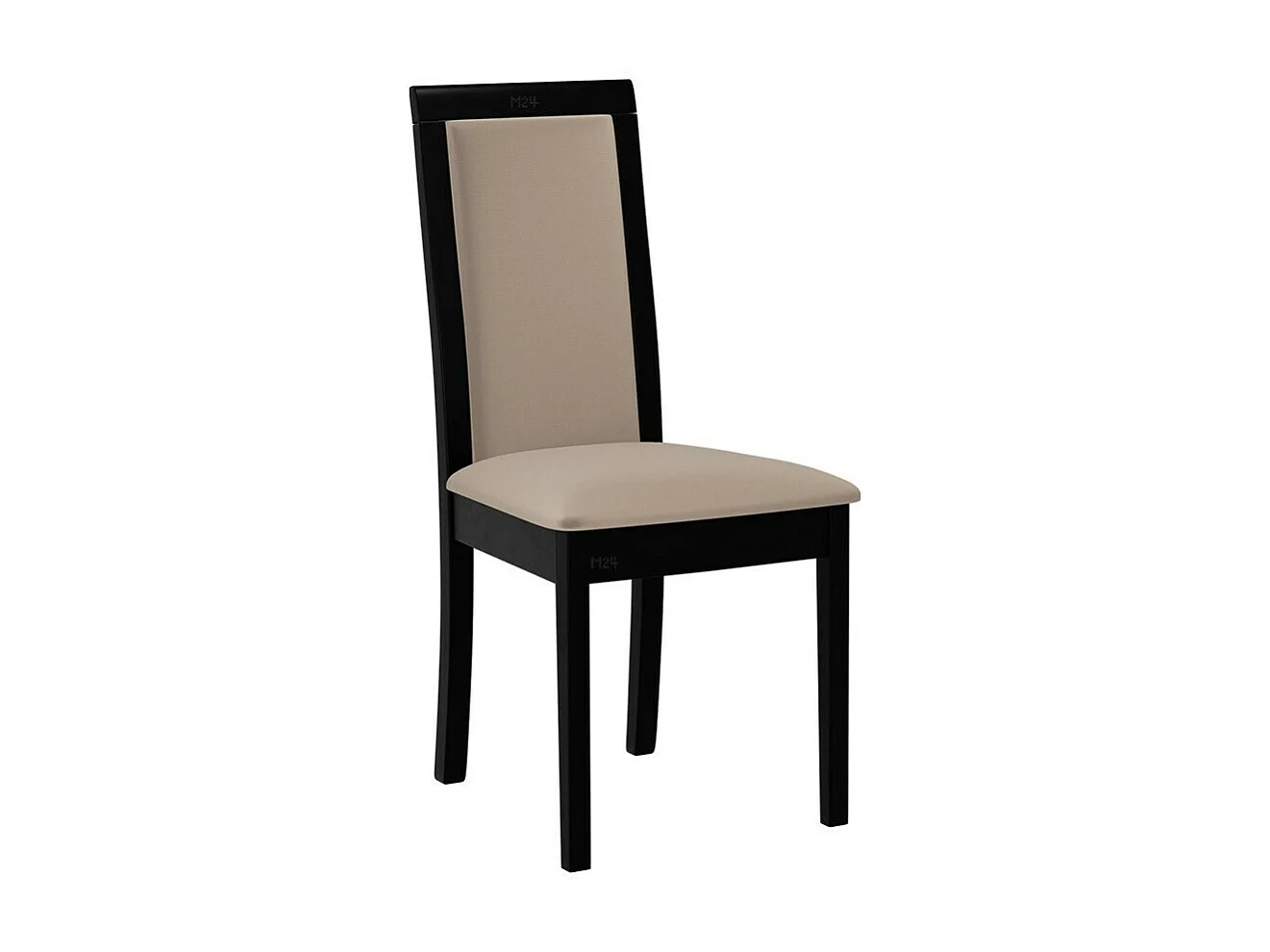 Silla Victorville 343, De color marrón claro|Negro, 93x45x41cm, Tapiz, De madera, Madera