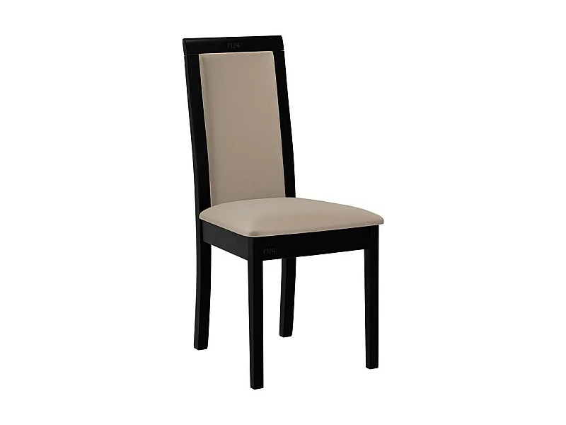 Silla Victorville 343, De color marrón claro|Negro, 93x45x41cm, Tapiz, De madera, Madera