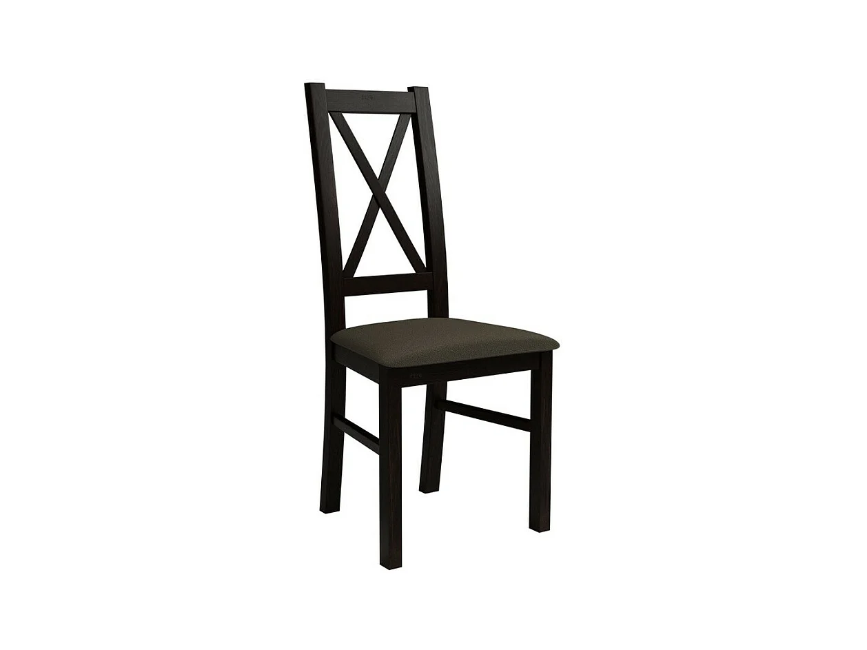 Chaise Sparks 117, Marron|Wengué, 95x46x40cm, Tapisserie, En bois, Bois