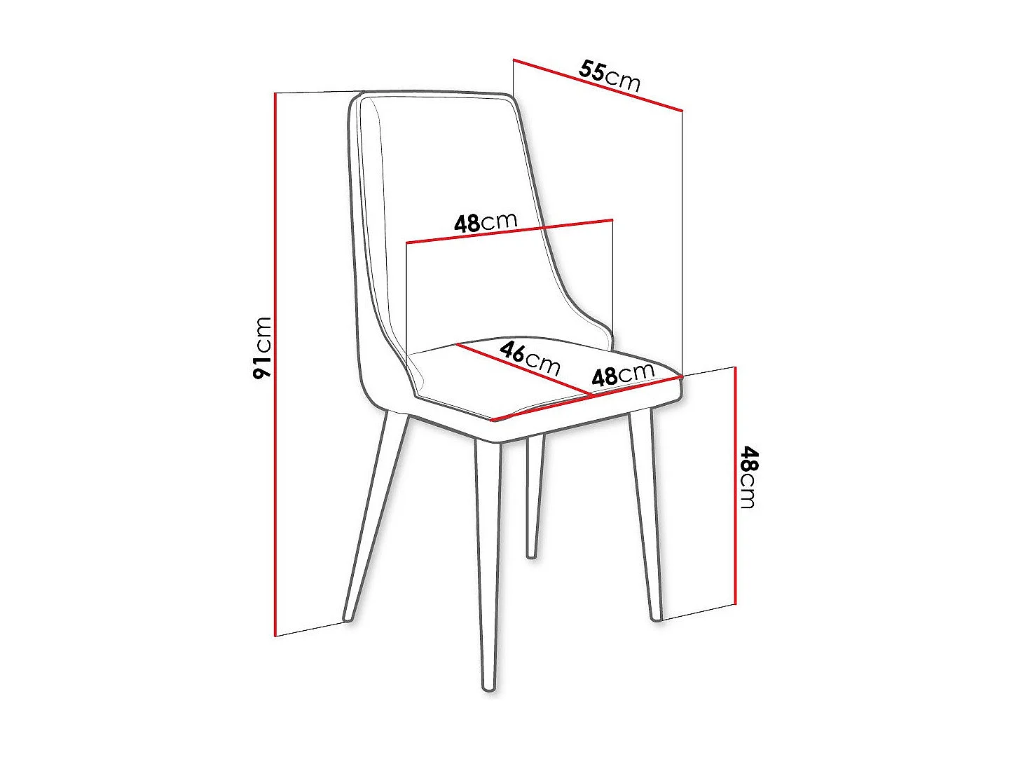 Silla Jackson 106, 91x48x55cm, Tapiz, Metálico, Madera