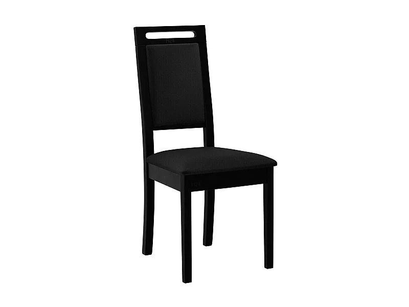 Silla Victorville 337, Negro, 96x47x43cm, Tapiz, De madera, Madera, Muebles ya montados