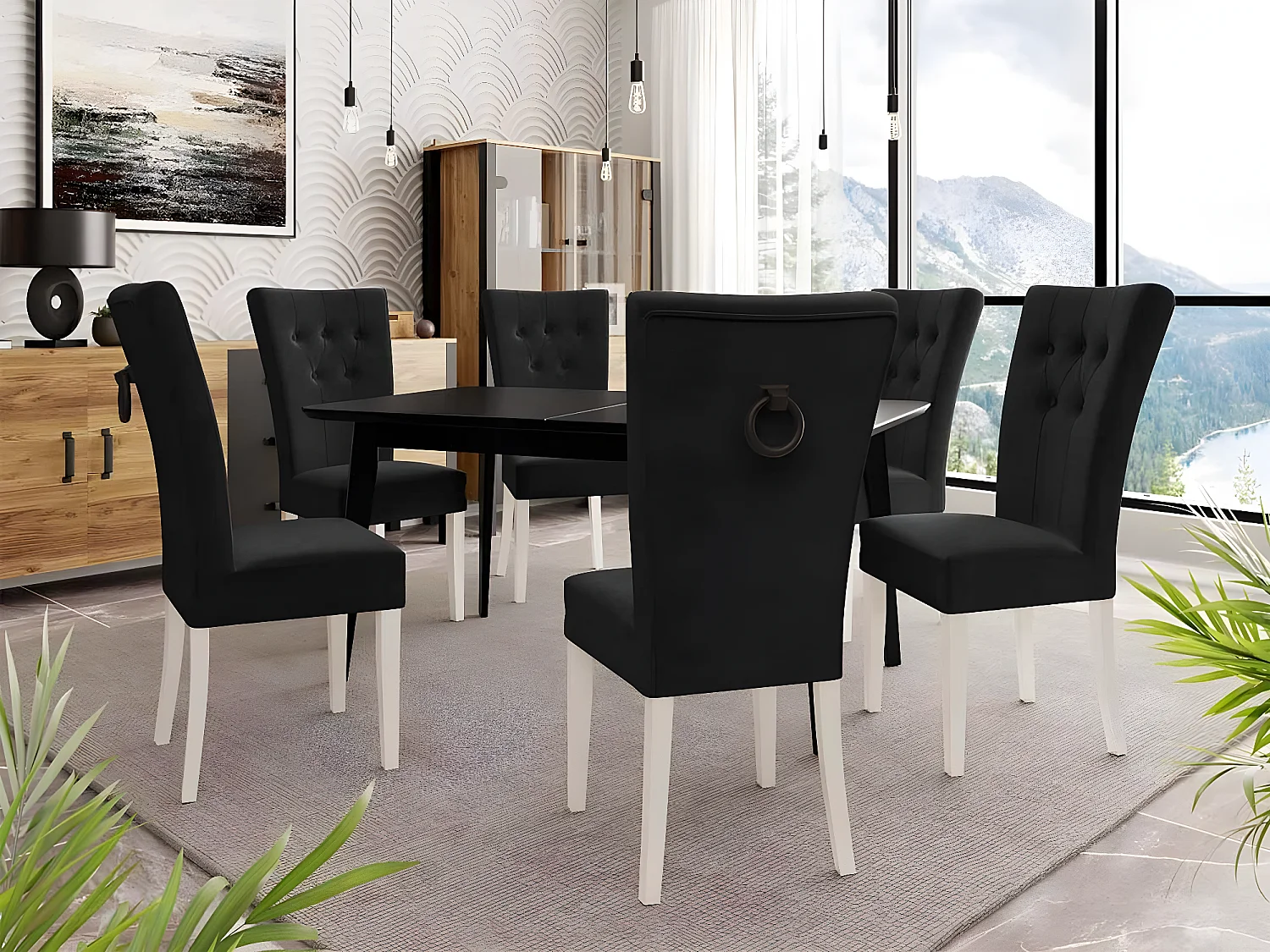 Silla Racine 109, 100x51x63cm, Tapiz, De madera, Aglomerado laminado