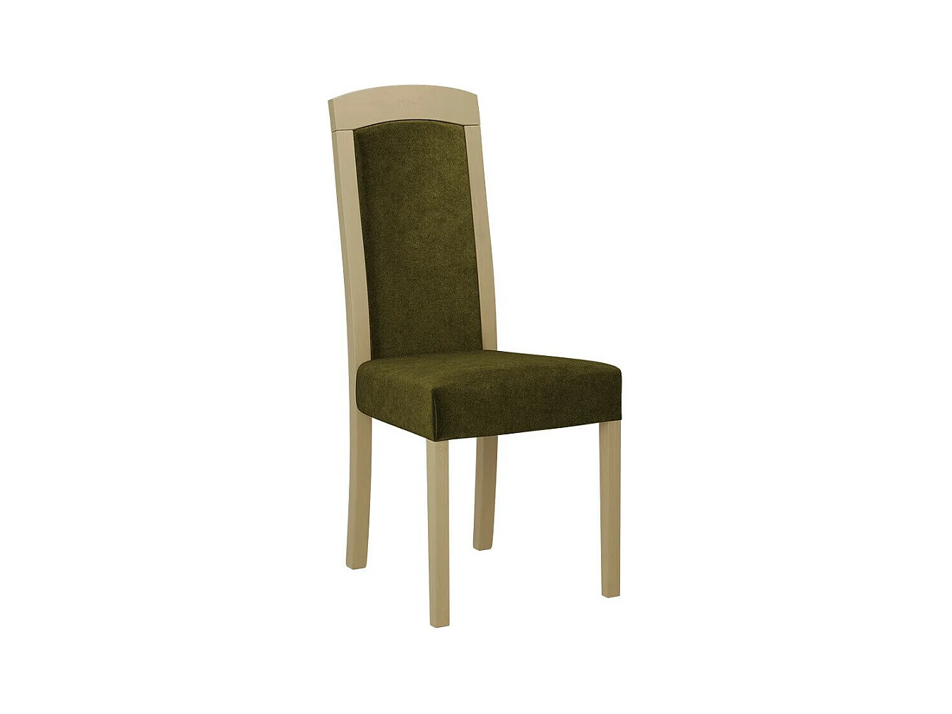 Chaise Victorville 345, Vert|Sonoma chêne, 96x45x52cm, Tapisserie, En bois, Bois