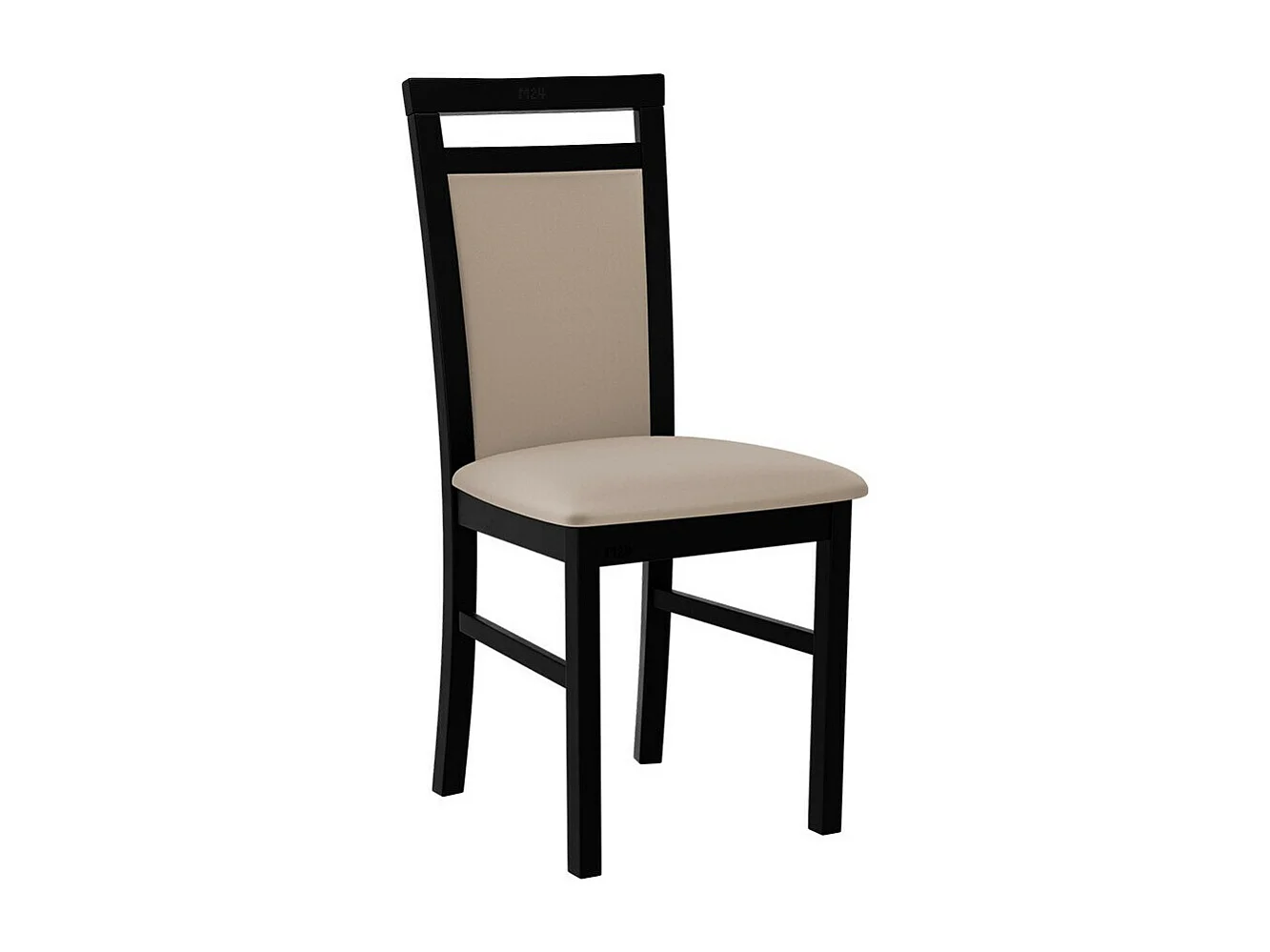 Chaise Victorville 154, Crème|Noir, 93x43x40cm, Tapisserie, En bois, Bois