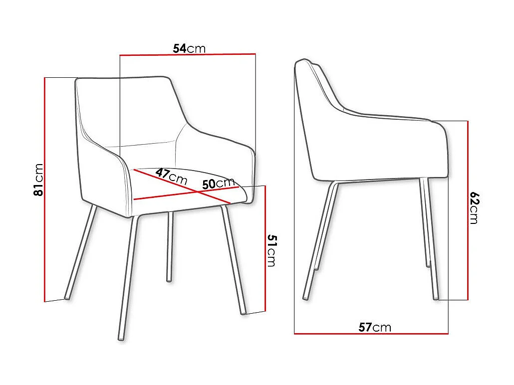 Silla Jackson 109, 81x54x57cm, Tapiz, Metálico, Madera