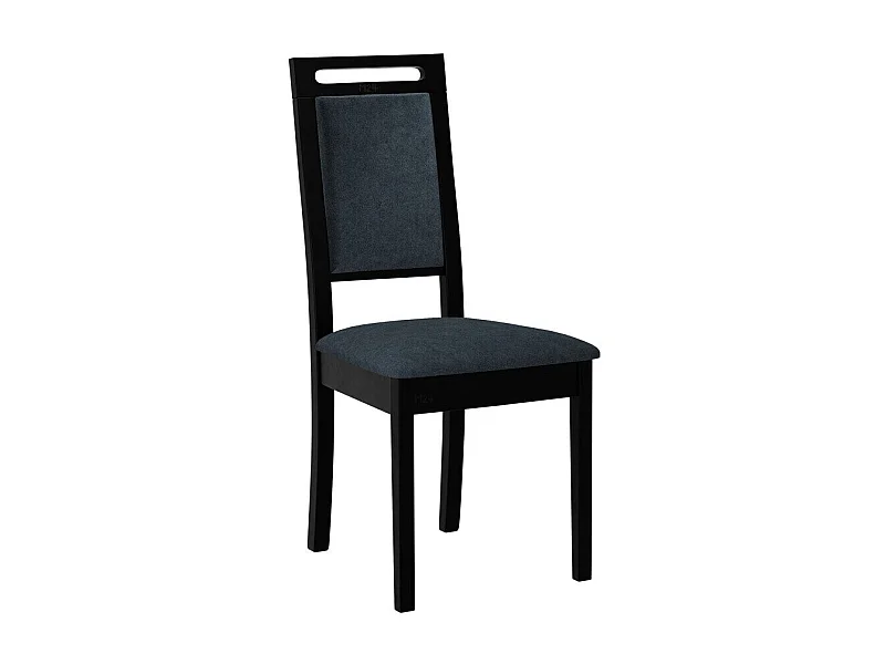 Silla Victorville 337, Negro|Azul, 96x47x43cm, Tapiz, De madera, Madera