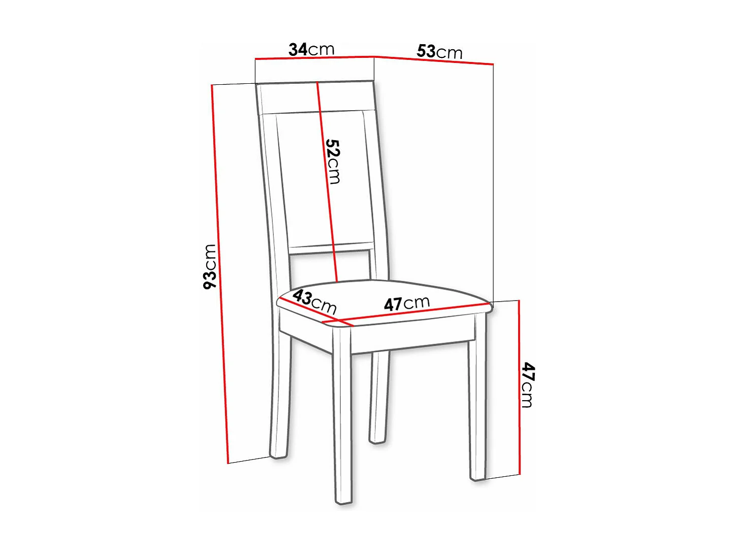 Chaise Victorville 340, Sonoma chêne|Brun clair, 93x47x53cm, Tissu, En bois, Bois