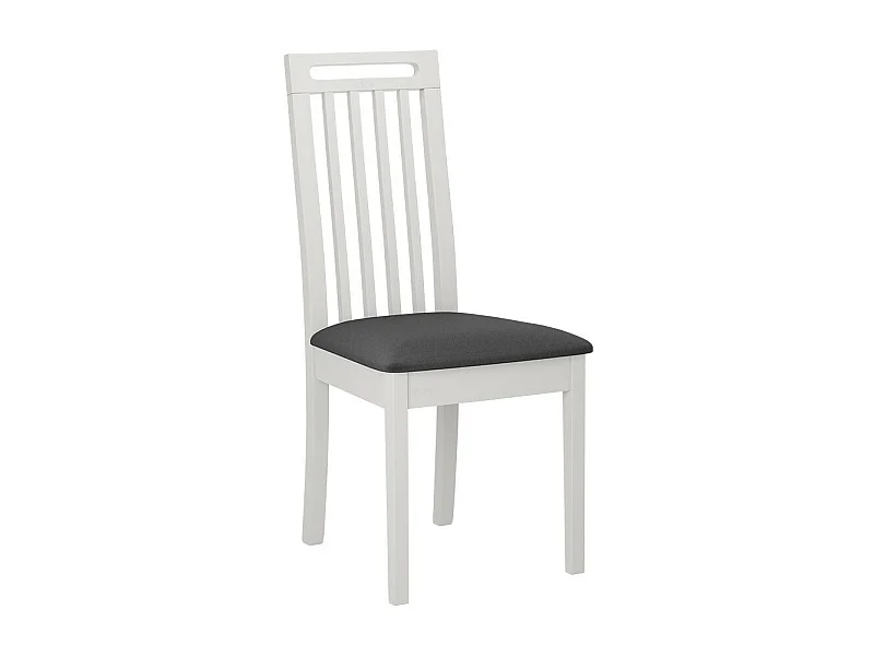 Chaise Victorville 348, Gris foncé|Blanc, 96x47x53cm, Tapisserie, En bois, Bois