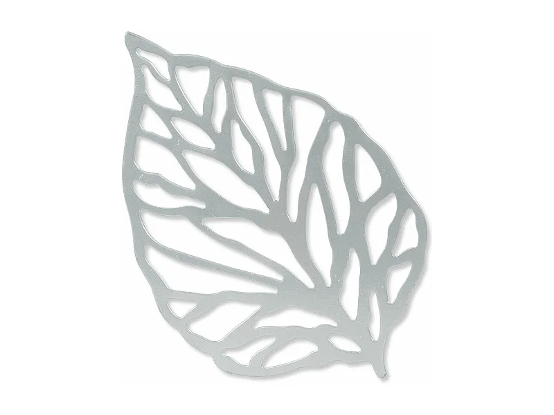 Dessous de verre feuille silver 15 cm