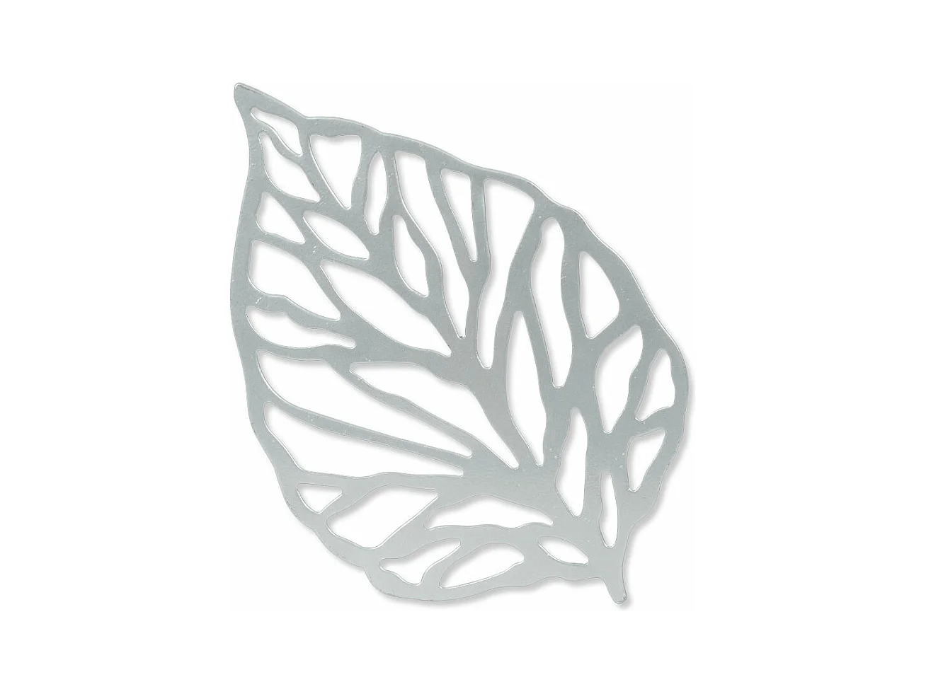 Dessous de verre feuille silver 15 cm