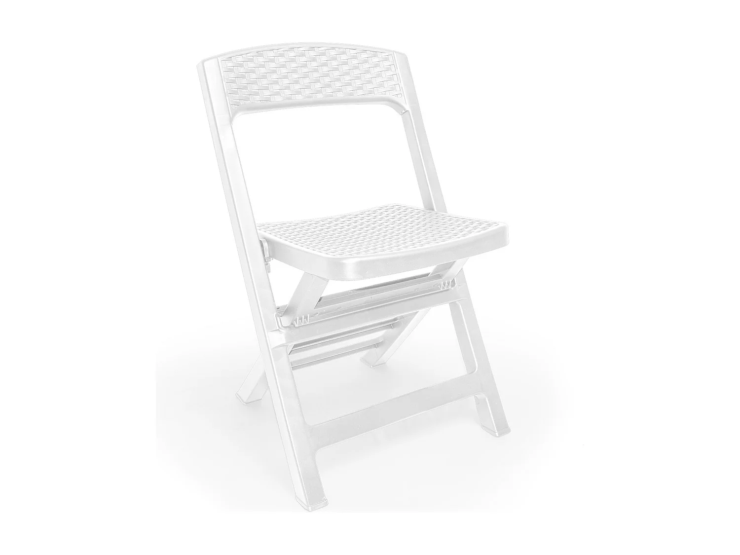 Póquer - Conjunto Polyrattan Bistrot Com 2 Cadeiras Dobráveis + Mesa - Branco
