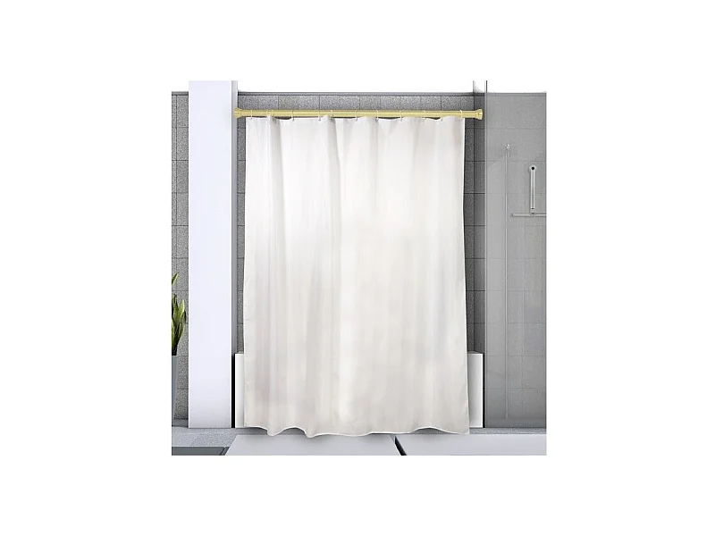 Barre tringle pour rideau de douche ou baignoire extensible sans perçage en Alu KRETA 125-220cm Doré Spirella